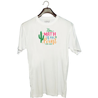                       UDNAG Unisex Round Neck Graphic 'Math | math is on point' Polyester T-Shirt White                                              