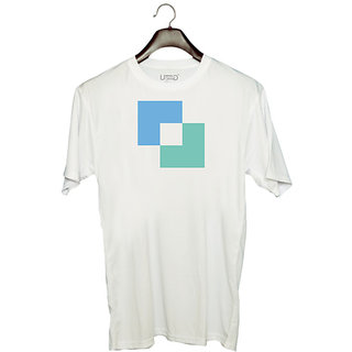                       UDNAG Unisex Round Neck Graphic 'Blue green | Drawing' Polyester T-Shirt White                                              