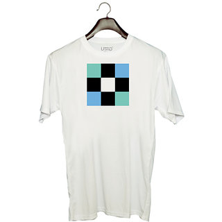                       UDNAG Unisex Round Neck Graphic 'Black blue green | Drawing' Polyester T-Shirt White                                              