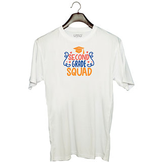                       UDNAG Unisex Round Neck Graphic 'Teacher Student | 2nd grade squad' Polyester T-Shirt White                                              