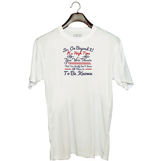                       UDNAG Unisex Round Neck Graphic 'To be known | Dr. Seuss' Polyester T-Shirt White                                              