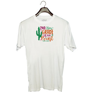                       UDNAG Unisex Round Neck Graphic 'Teacher Student | 2nd grade is on point' Polyester T-Shirt White                                              