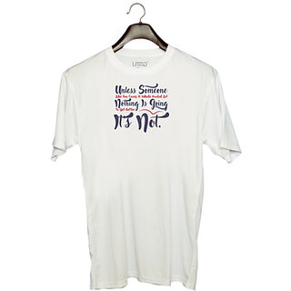                       UDNAG Unisex Round Neck Graphic 'Unless someone you like nothing is going better | Dr. Seuss' Polyester T-Shirt White                                              