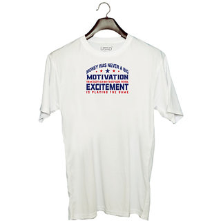                       UDNAG Unisex Round Neck Graphic 'Excitment | Donalt Trump' Polyester T-Shirt White                                              