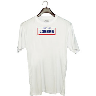                       UDNAG Unisex Round Neck Graphic 'Losers | Donalt Trump' Polyester T-Shirt White                                              