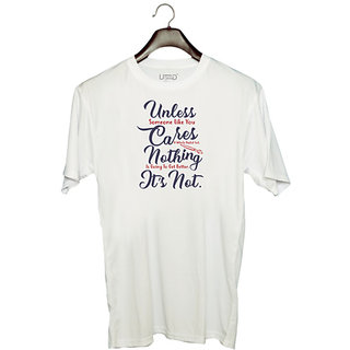                       UDNAG Unisex Round Neck Graphic 'Unless cares nothing its not | Dr. Seuss' Polyester T-Shirt White                                              