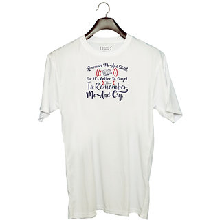                       UDNAG Unisex Round Neck Graphic 'Remember me and smile | Dr. Seuss' Polyester T-Shirt White                                              