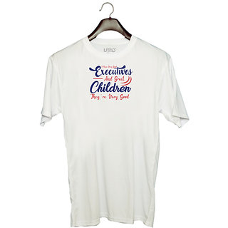                       UDNAG Unisex Round Neck Graphic 'Children | Donalt Trump' Polyester T-Shirt White                                              