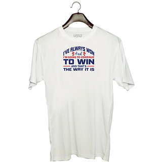                       UDNAG Unisex Round Neck Graphic 'To win | Donalt Trump' Polyester T-Shirt White                                              