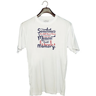                       UDNAG Unisex Round Neck Graphic 'Moment memory | Dr. Seuss' Polyester T-Shirt White                                              
