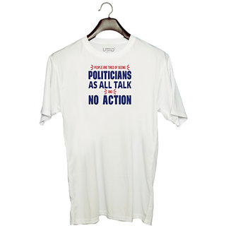                       UDNAG Unisex Round Neck Graphic 'Politicians | Donalt Trump' Polyester T-Shirt White                                              