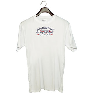                       UDNAG Unisex Round Neck Graphic 'i am what i am if i say so myself | Dr. Seuss' Polyester T-Shirt White                                              