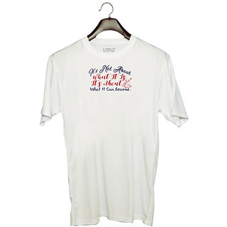                      UDNAG Unisex Round Neck Graphic 'What it is its about what it can become | Dr. Seuss' Polyester T-Shirt White                                              