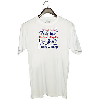                       UDNAG Unisex Round Neck Graphic 'You dont have country | Donalt Trump' Polyester T-Shirt White                                              
