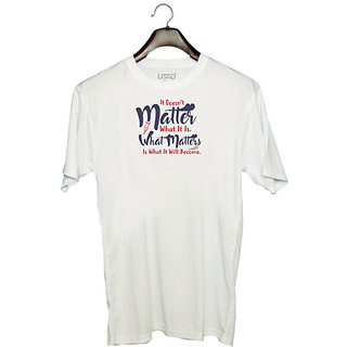                       UDNAG Unisex Round Neck Graphic 'It dosen't matter what it is | Dr. Seuss' Polyester T-Shirt White                                              