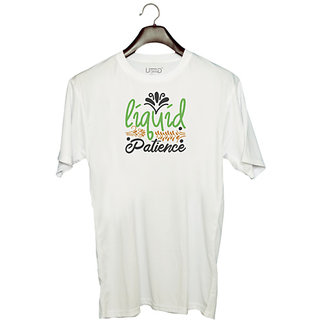                       UDNAG Unisex Round Neck Graphic 'Christmas | liquid patience' Polyester T-Shirt White                                              