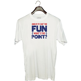                       UDNAG Unisex Round Neck Graphic 'Fun point | Donalt Trump' Polyester T-Shirt White                                              