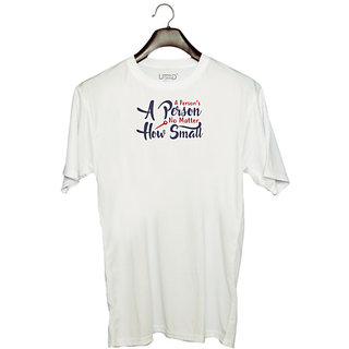                       UDNAG Unisex Round Neck Graphic 'A person no matter how small | Dr. Seuss' Polyester T-Shirt White                                              