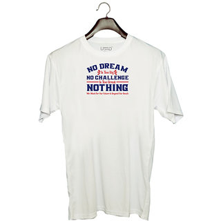                       UDNAG Unisex Round Neck Graphic 'No dream nothing | Donalt Trump' Polyester T-Shirt White                                              