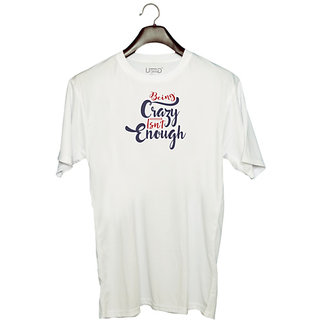                      UDNAG Unisex Round Neck Graphic 'Being crazy isnt enough | Dr. Seuss' Polyester T-Shirt White                                              