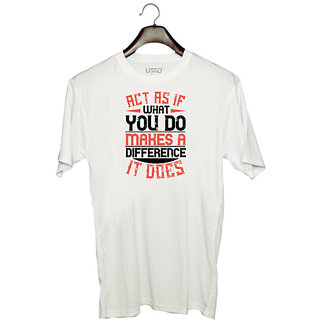                      UDNAG Unisex Round Neck Graphic 'Volunteers | Act as if what you do makes a difference. It does' Polyester T-Shirt White                                              