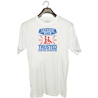                       UDNAG Unisex Round Neck Graphic 'Volunteers | Genuine and Trusted Hospital Volunteer' Polyester T-Shirt White                                              