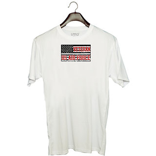                       UDNAG Unisex Round Neck Graphic 'Airforce | veteran us air force' Polyester T-Shirt White                                              