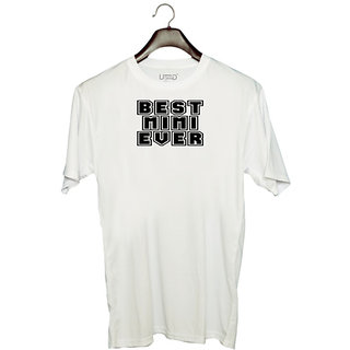                       UDNAG Unisex Round Neck Graphic 'Mimi | best mimi ever' Polyester T-Shirt White                                              