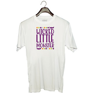                       UDNAG Unisex Round Neck Graphic 'Halloween | Wicked Little Monste' Polyester T-Shirt White                                              