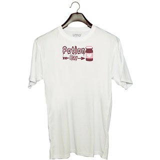                       UDNAG Unisex Round Neck Graphic 'Halloween | Potion Bar copy' Polyester T-Shirt White                                              
