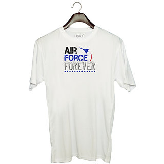                       UDNAG Unisex Round Neck Graphic 'Airforce | air force forever' Polyester T-Shirt White                                              