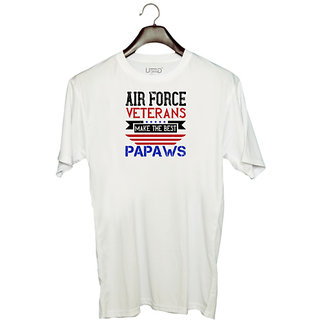                       UDNAG Unisex Round Neck Graphic 'Airforce | Air Force Veterans make the best PAPAWS' Polyester T-Shirt White                                              
