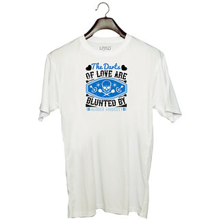                       UDNAG Unisex Round Neck Graphic 'Dart | The darts  love are blunted by maiden modesty' Polyester T-Shirt White                                              
