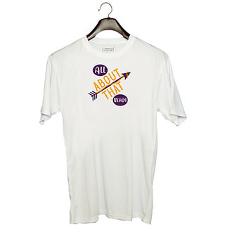                       UDNAG Unisex Round Neck Graphic 'Mardi Gras | All about that beads' Polyester T-Shirt White                                              