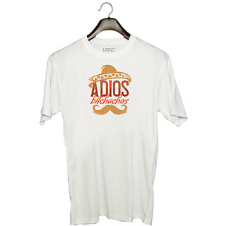                       UDNAG Unisex Round Neck Graphic 'Girls trip | adios bitchachos' Polyester T-Shirt White                                              