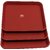 Olrada Home/Restarunt Food Serving Tray, Plastic Small 3pc Set ( Red )