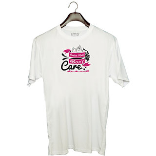                       UDNAG Unisex Round Neck Graphic 'Girls trip | cruise hair don't care' Polyester T-Shirt White                                              