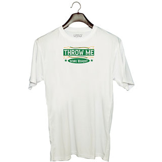                       UDNAG Unisex Round Neck Graphic 'Mardi Gras | Throw me some beads!' Polyester T-Shirt White                                              