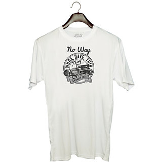                       UDNAG Unisex Round Neck Graphic 'Hot Rod Car | 0 No way. Whoa, Dave, this thing is NUMBER ONE!!' Polyester T-Shirt White                                              