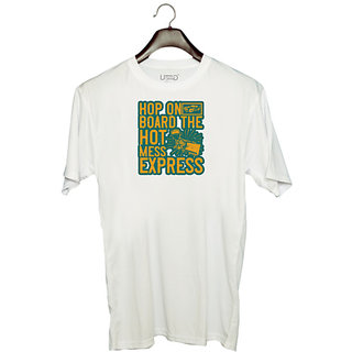 UDNAG Unisex Round Neck Graphic 'Girls trip | hop on board the hot mess express' Polyester T-Shirt White