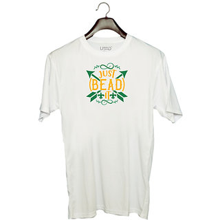                       UDNAG Unisex Round Neck Graphic 'Mardi Gras | JUST BEAD IT' Polyester T-Shirt White                                              