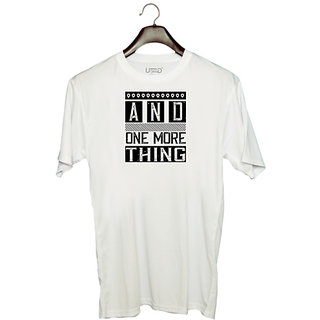                       UDNAG Unisex Round Neck Graphic 'Internet | And one more thing' Polyester T-Shirt White                                              