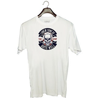                       UDNAG Unisex Round Neck Graphic 'Military | I knew some of the army quite well' Polyester T-Shirt White                                              