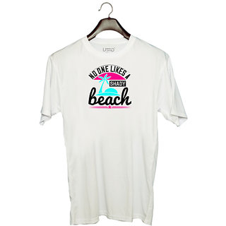                       UDNAG Unisex Round Neck Graphic 'Girls trip | no one likes a shady beach' Polyester T-Shirt White                                              