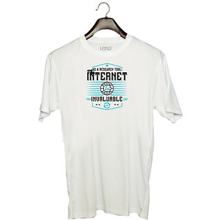                       UDNAG Unisex Round Neck Graphic 'Internet | As a research tool, the internet is invaluable 2' Polyester T-Shirt White                                              