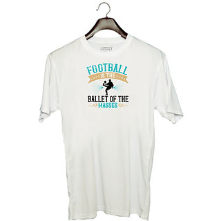                       UDNAG Unisex Round Neck Graphic 'Soccer | Football is the ballet of the masses' Polyester T-Shirt White                                              