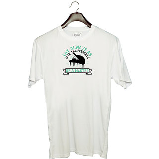                       UDNAG Unisex Round Neck Graphic 'Piano | lay always as if in the presence of a master' Polyester T-Shirt White                                              