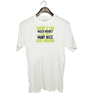                       UDNAG Unisex Round Neck Graphic 'Tennis | There's too much money and too many nice guys around' Polyester T-Shirt White                                              
