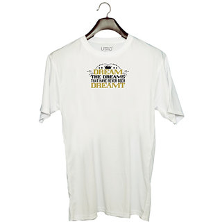                       UDNAG Unisex Round Neck Graphic 'Womens Day | Dream the dreams that have never been dreamt' Polyester T-Shirt White                                              