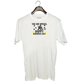                       UDNAG Unisex Round Neck Graphic 'Womens Day | You are Special happy' Polyester T-Shirt White                                              